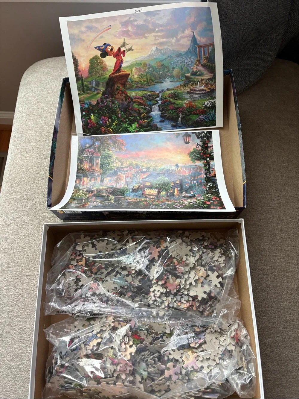 Disney Thomas Kinkade 4-Pack 500-Piece Jigsaw Puzzles -Bundle